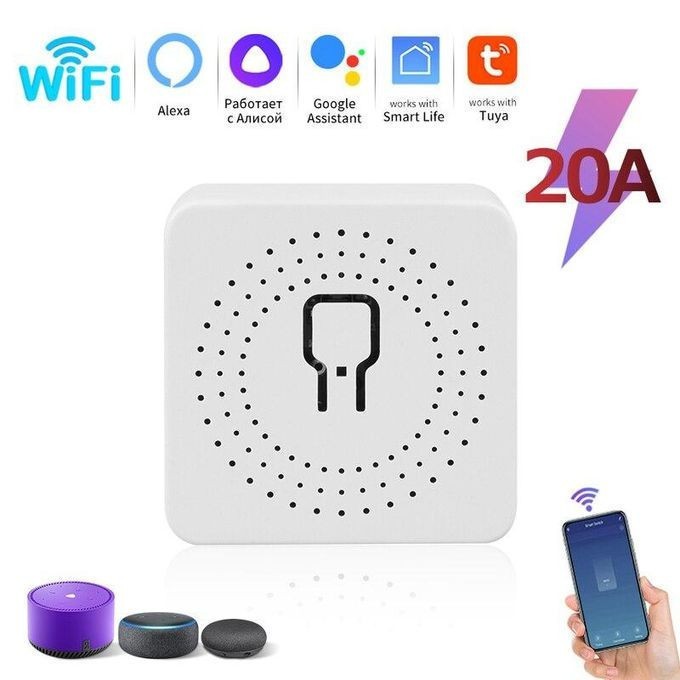 Tuya WiFi Smart Switch 2-way Control Mini Smart Breaker 20A