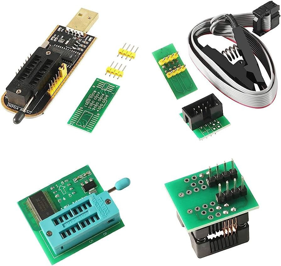 CH341A 24 25 Series EEPROM Flash BIOS USB Programmer Module + SOIC8 SOP8 Test Clip For EEPROM 93CXX / 25CXX / 24CXX